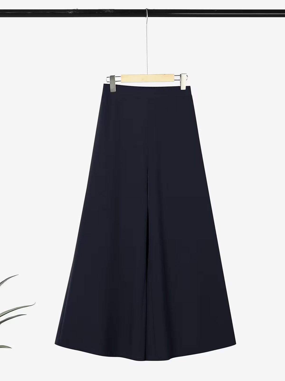 Button-Down Asymmetric Blouse and Wide-Leg Pants