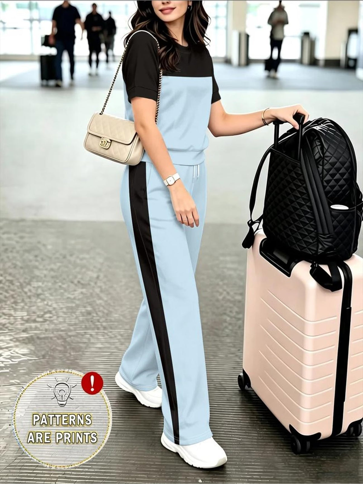 Graphic Print Two-Piece Casual Co-Ord Set