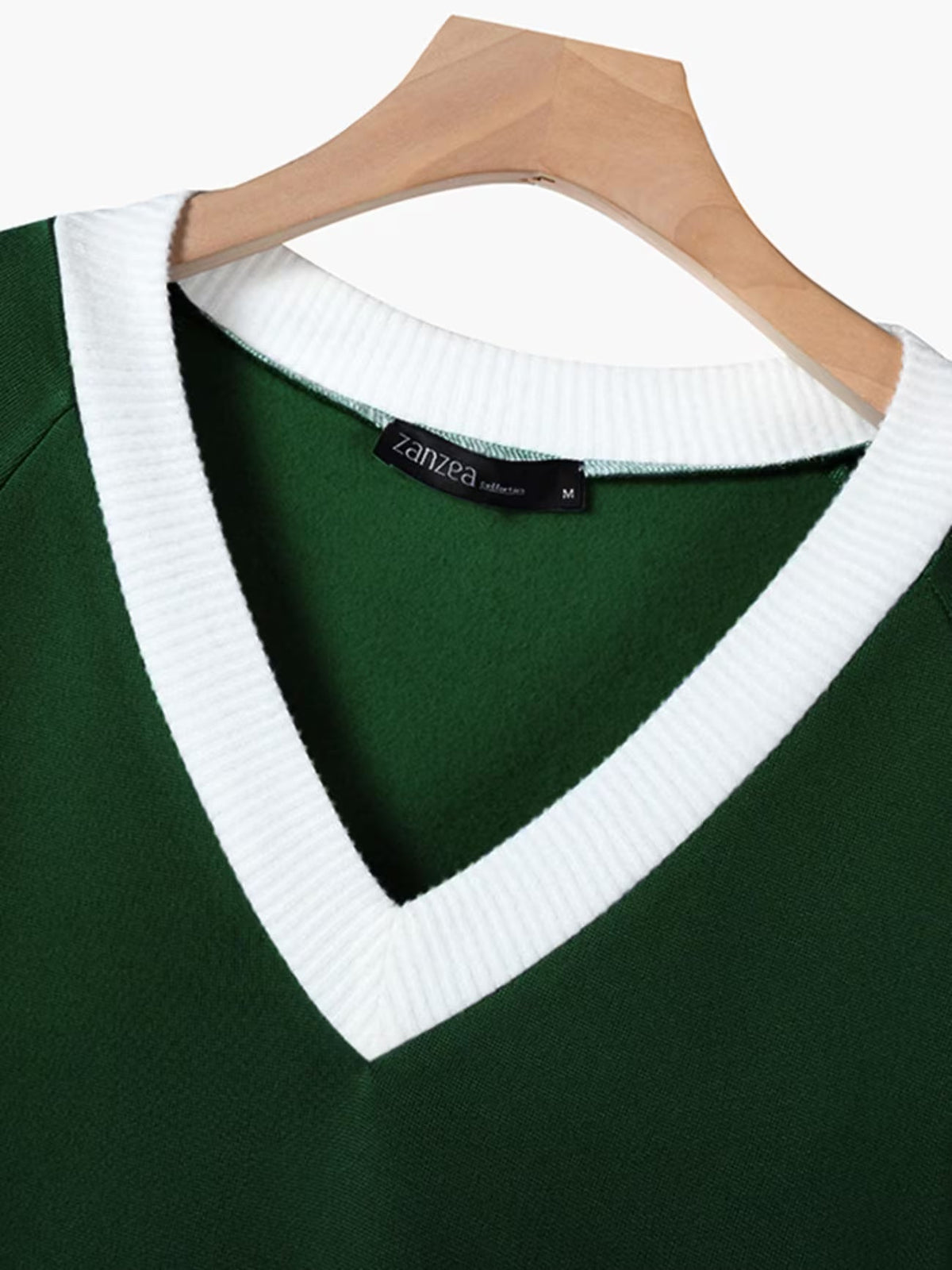 Contrast Trim Sweater and Wide-Leg Pants Co-Ord Set