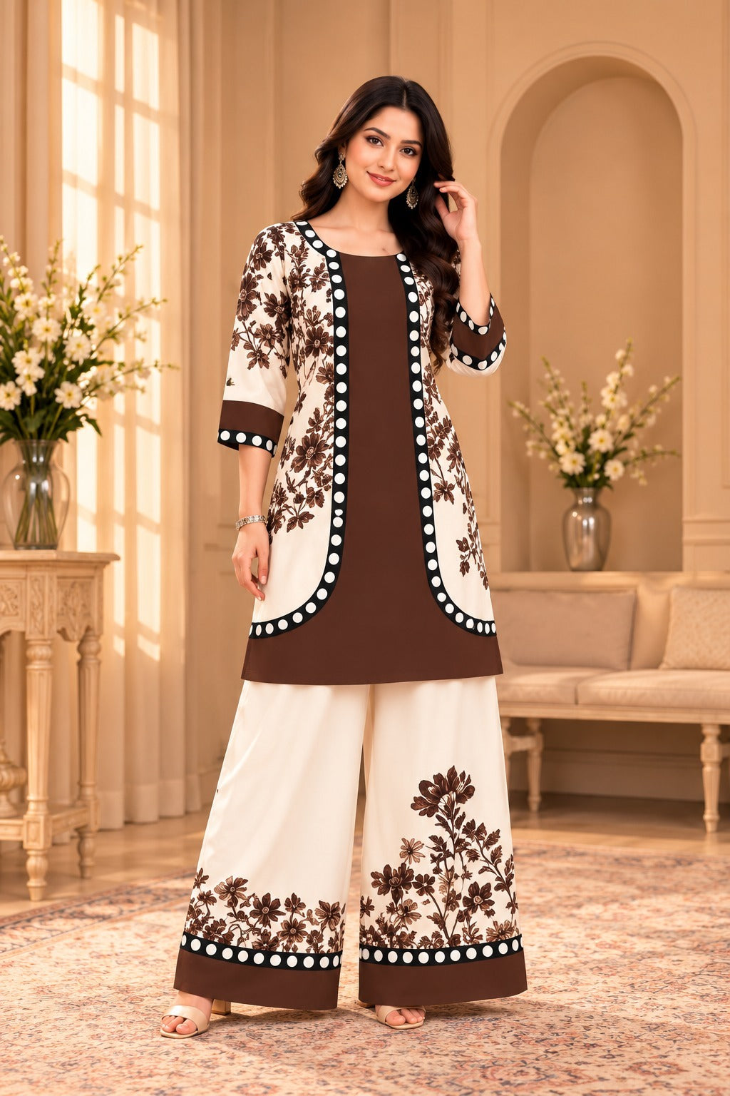 Straight Kurta and Wide-Leg Palazzo