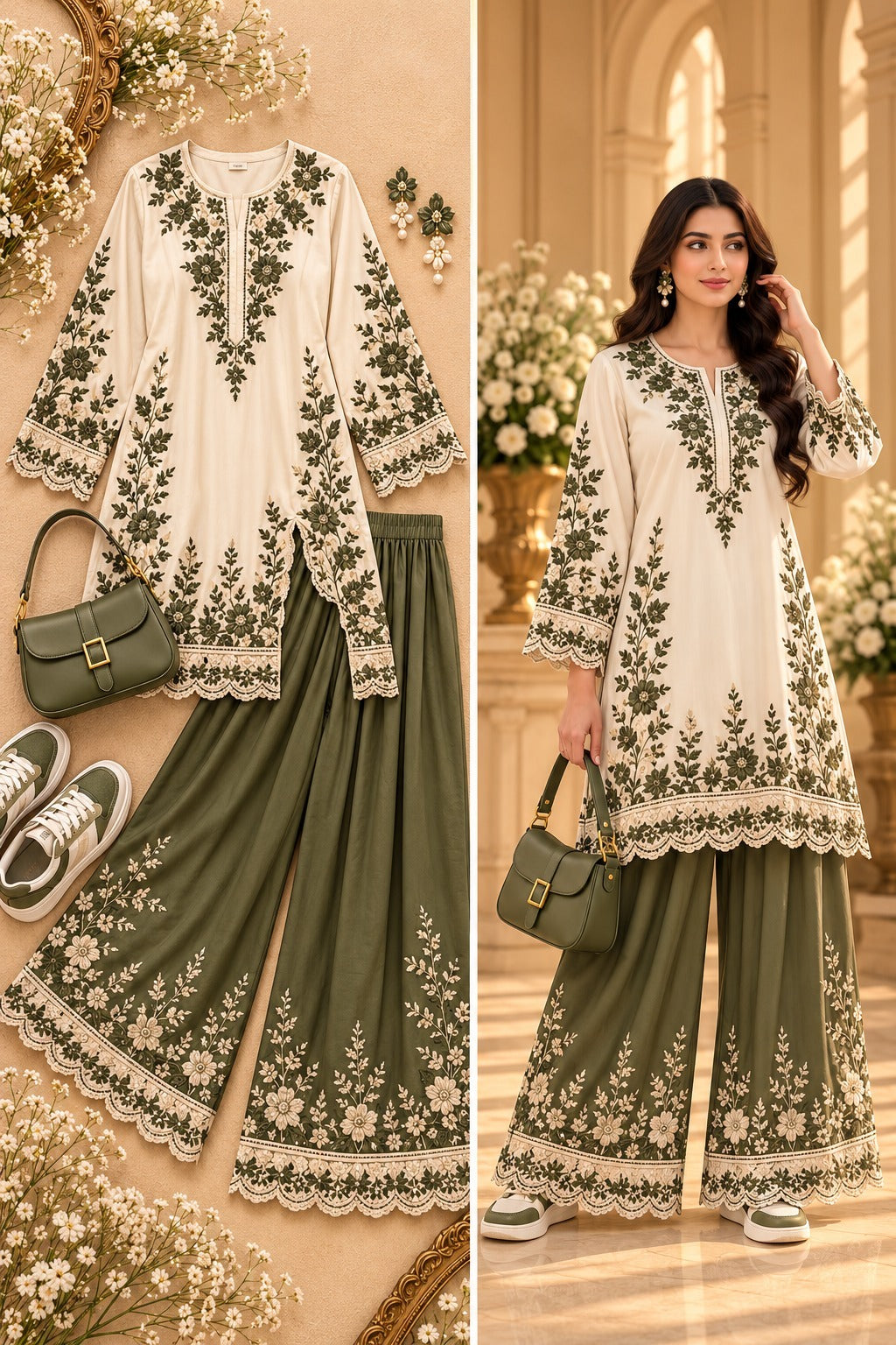 Kurta and Wide-Leg Palazzo Set for Women