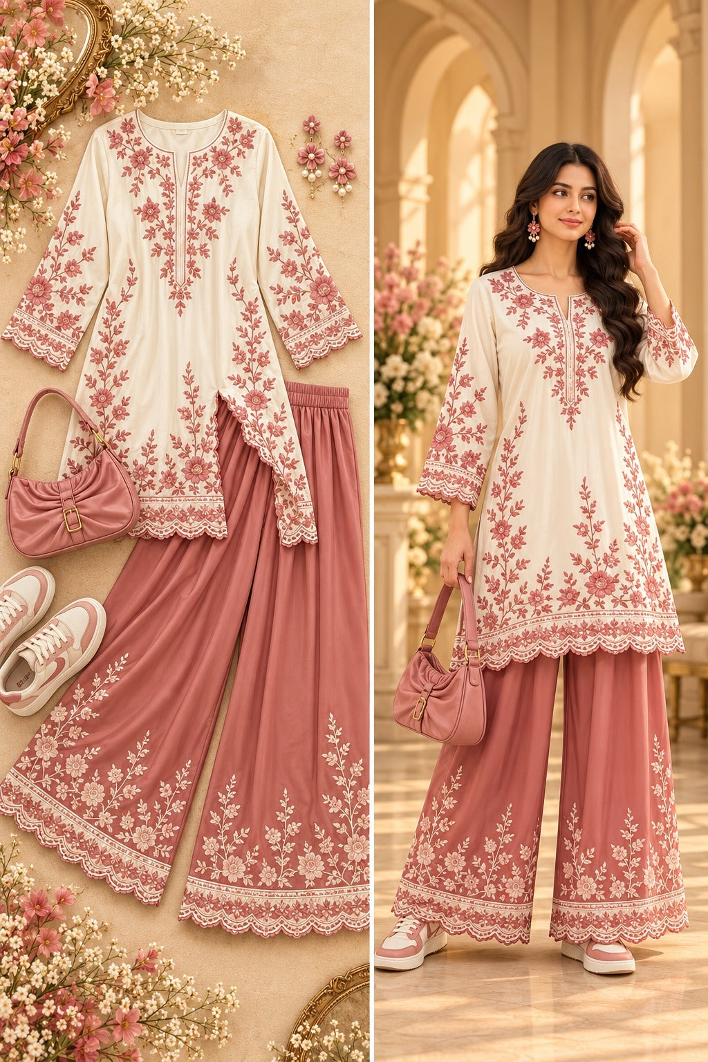 Kurta and Wide-Leg Palazzo Set for Women