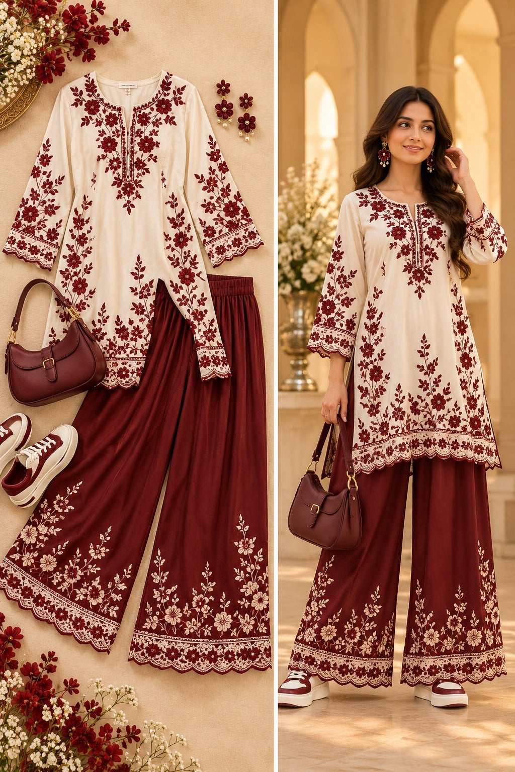 Kurta and Wide-Leg Palazzo Set for Women