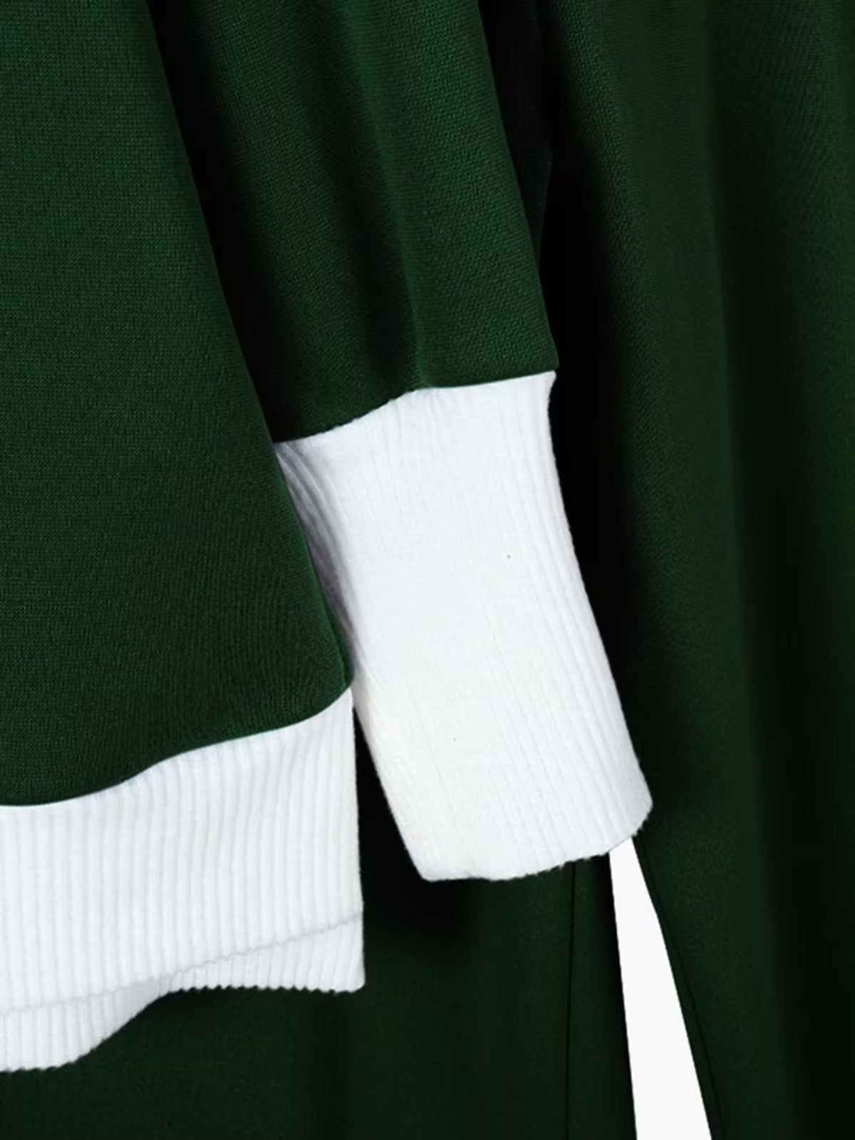Contrast Trim Sweater and Wide-Leg Pants Co-Ord Set