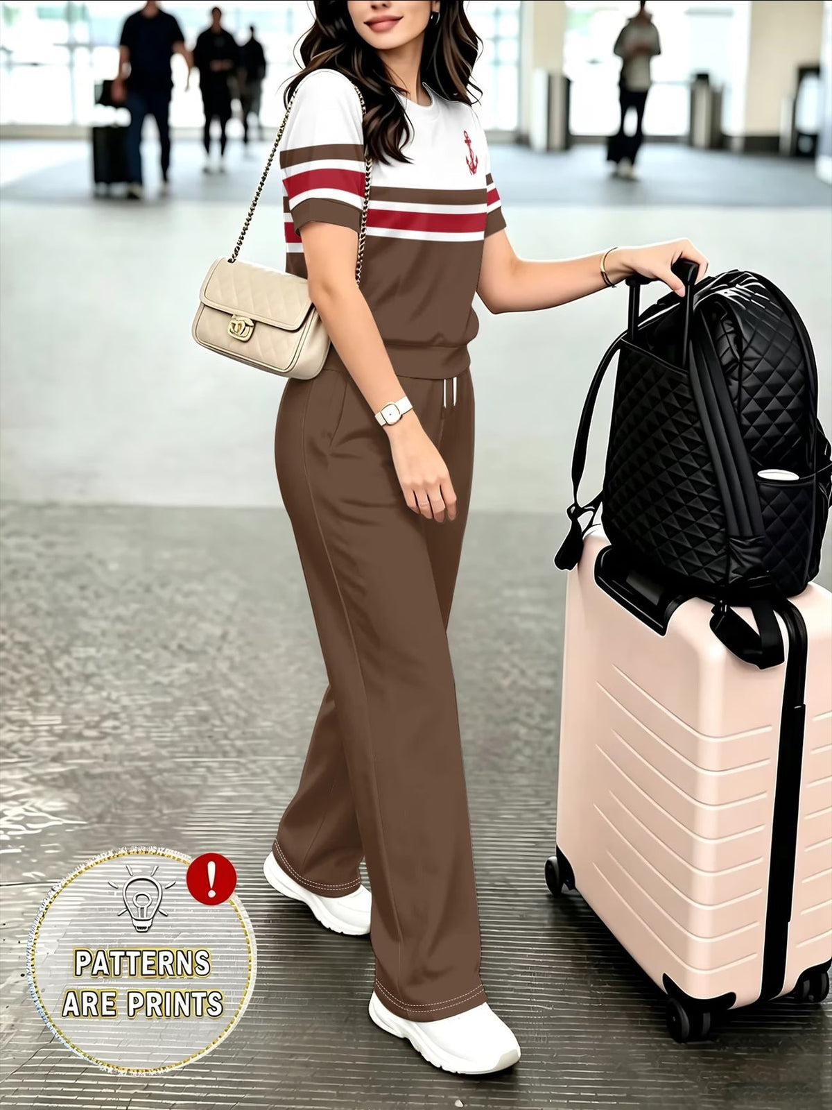Graphic Print Two-Piece Casual Co-Ord Set