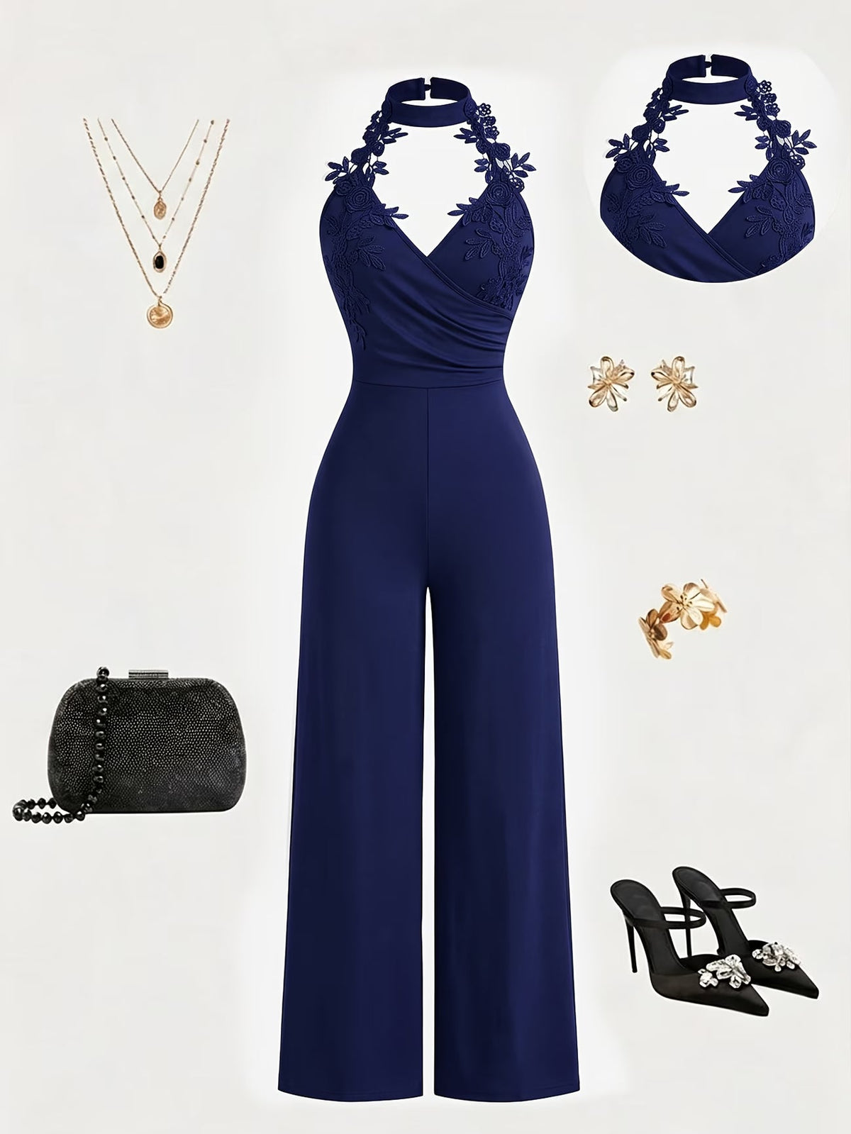 Halter Neck Wide-Leg Jumpsuit