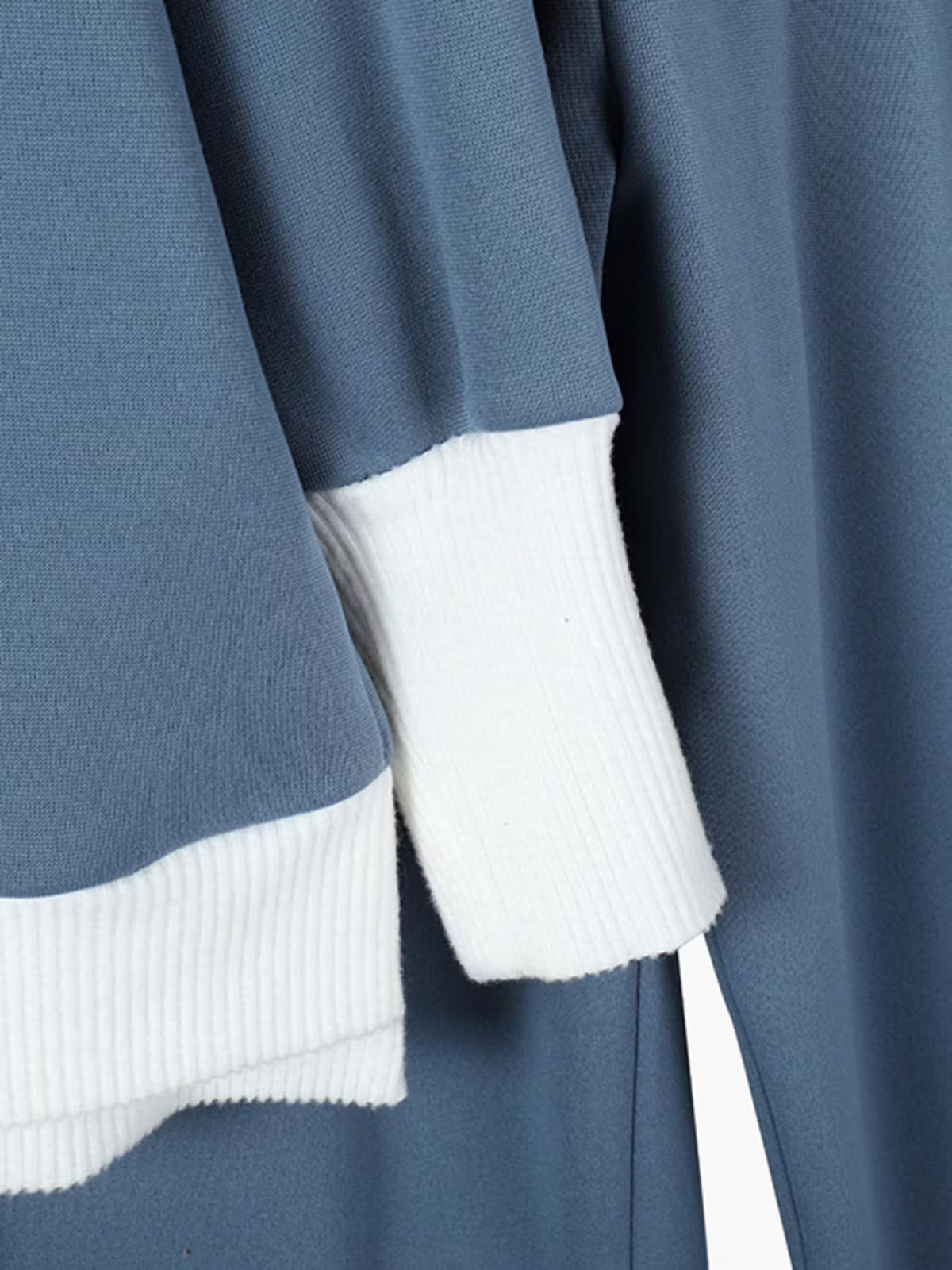 Contrast Trim Sweater and Wide-Leg Pants Co-Ord Set