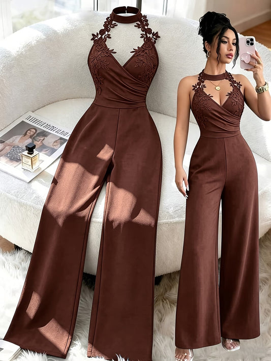 Halter Neck Wide-Leg Jumpsuit
