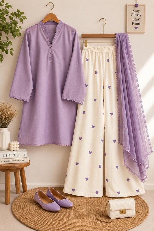 Kurta Palazzo Set with Dupatta