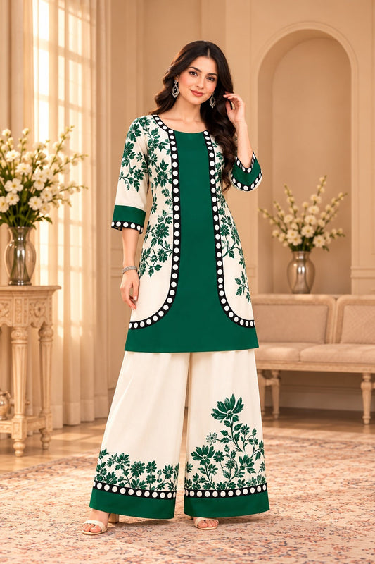 Straight Kurta and Wide-Leg Palazzo
