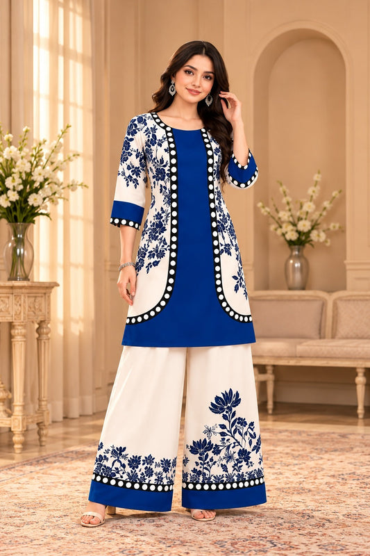 Straight Kurta and Wide-Leg Palazzo