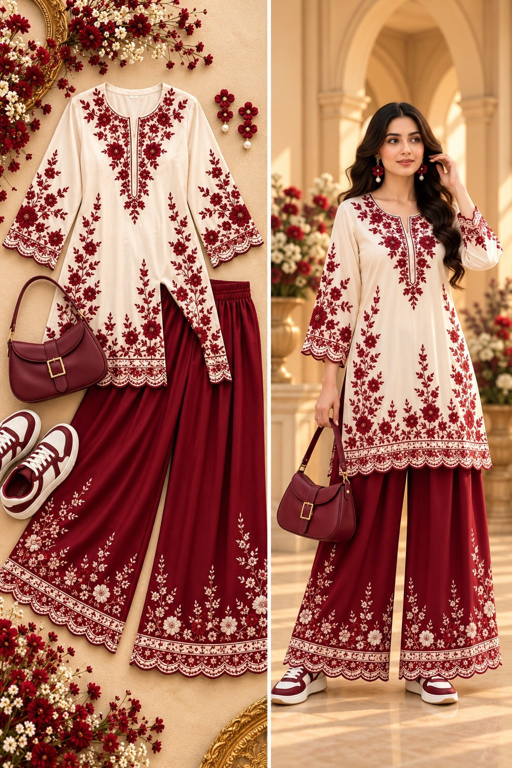 Kurta and Wide-Leg Palazzo Set for Women