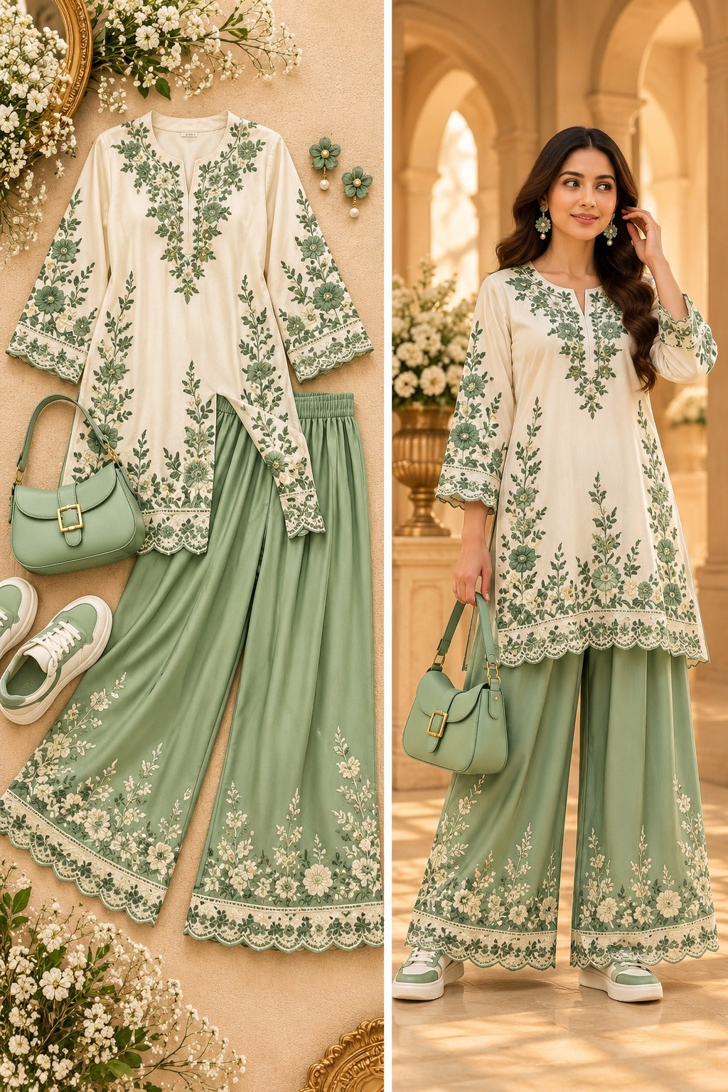 Kurta and Wide-Leg Palazzo Set for Women