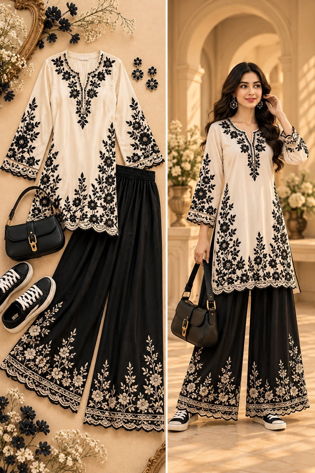 Kurta and Wide-Leg Palazzo Set for Women