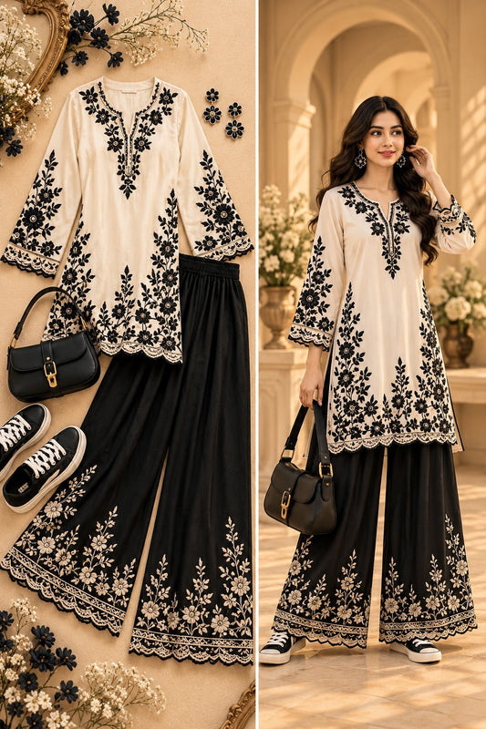 Kurta and Wide-Leg Palazzo Set for Women