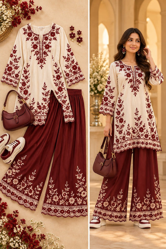 Kurta and Wide-Leg Palazzo Set for Women