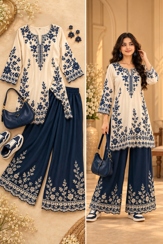 Kurta and Wide-Leg Palazzo Set for Women