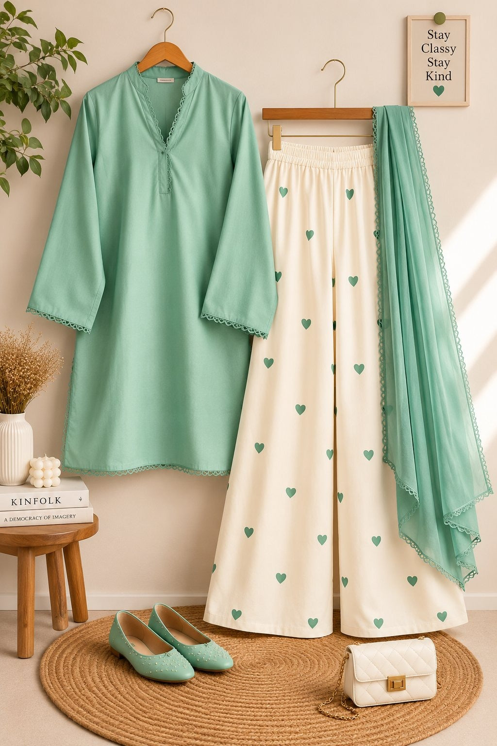 Kurta Palazzo Set with Dupatta