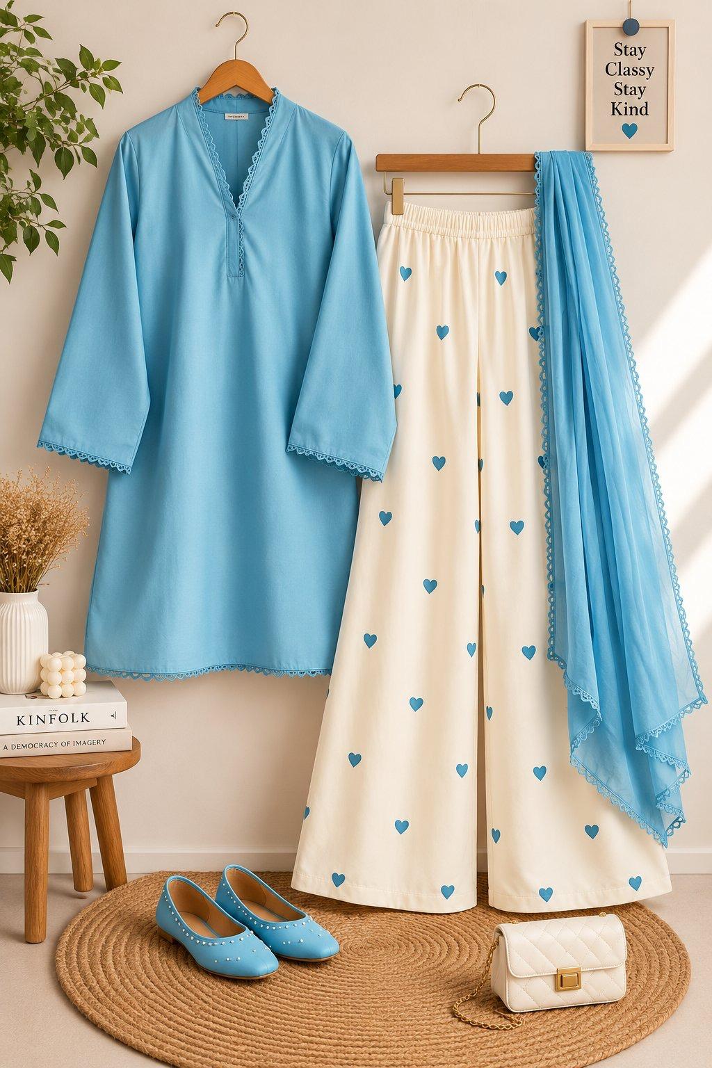 Kurta Palazzo Set with Dupatta