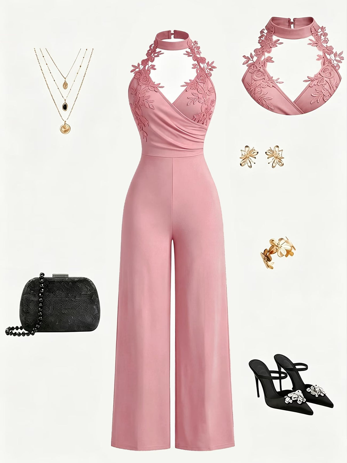 Halter Neck Wide-Leg Jumpsuit