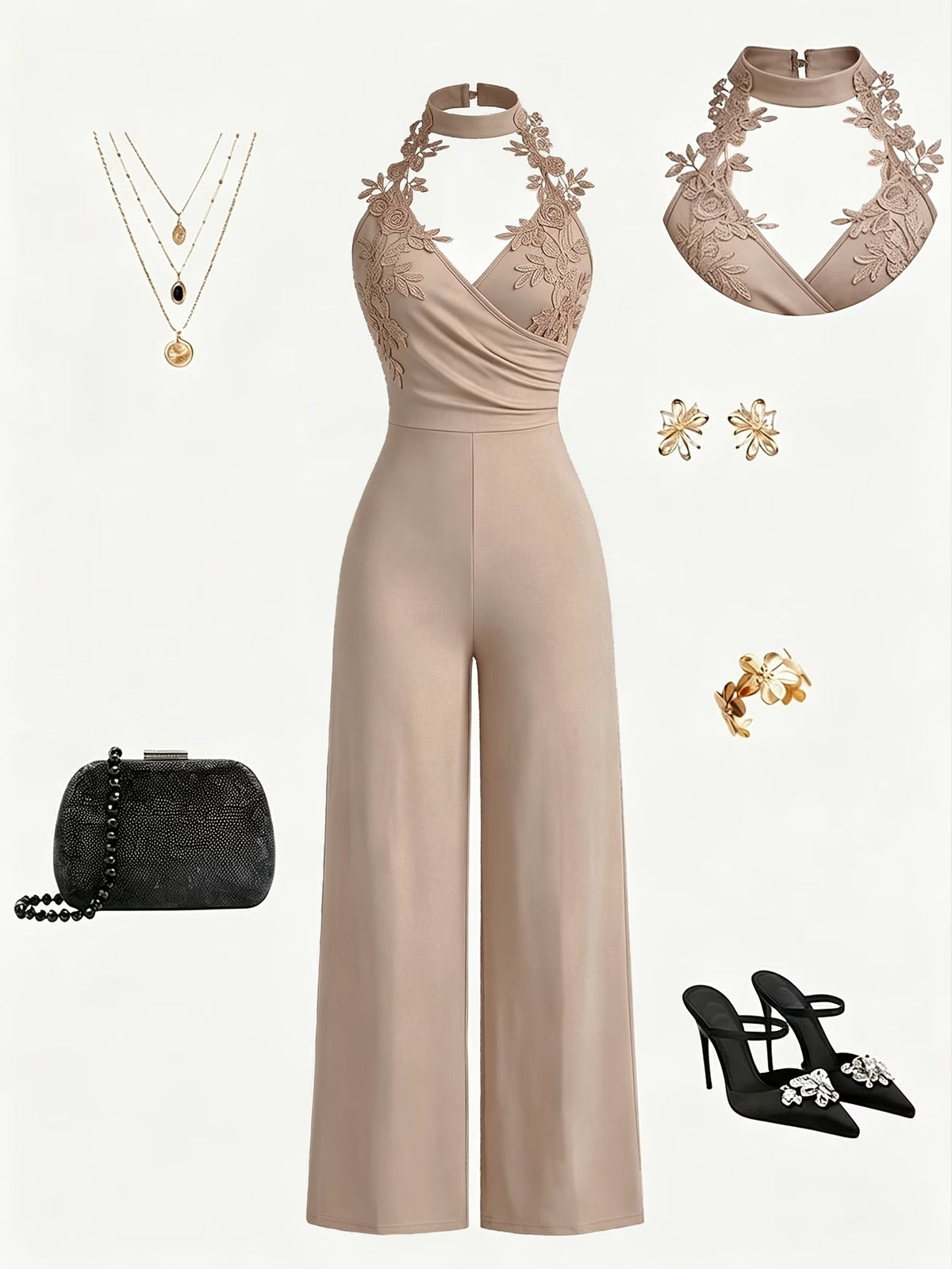 Halter Neck Wide-Leg Jumpsuit
