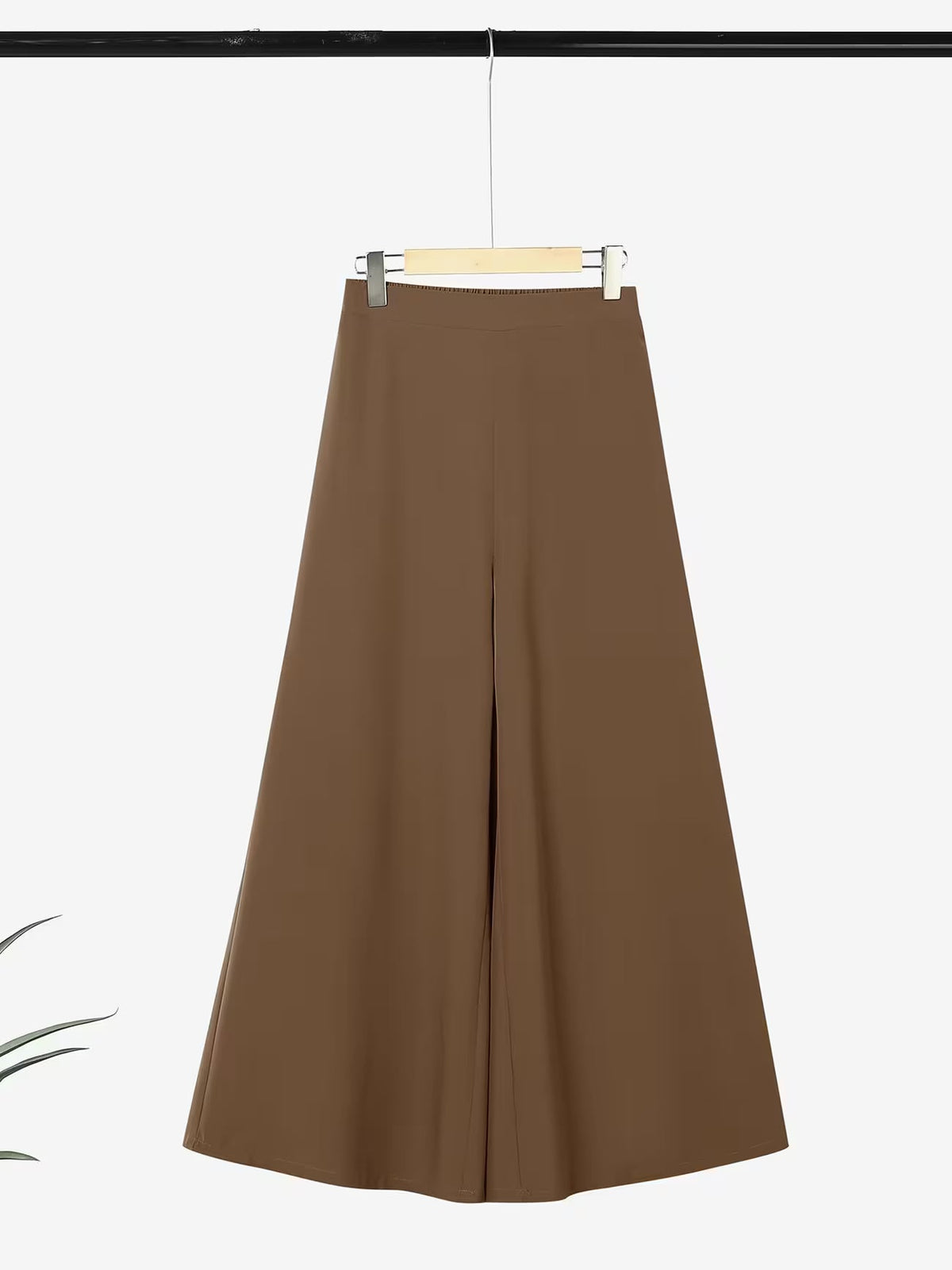 Button-Down Asymmetric Blouse and Wide-Leg Pants