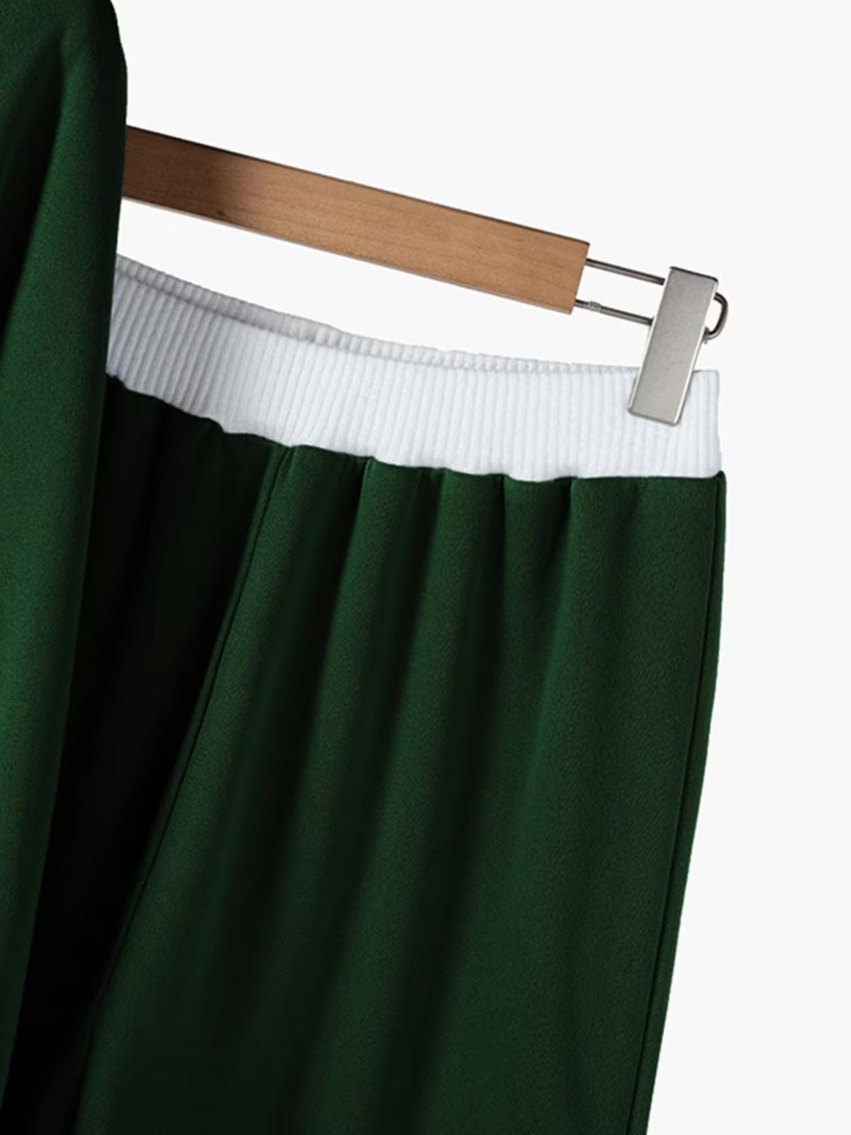Contrast Trim Sweater and Wide-Leg Pants Co-Ord Set